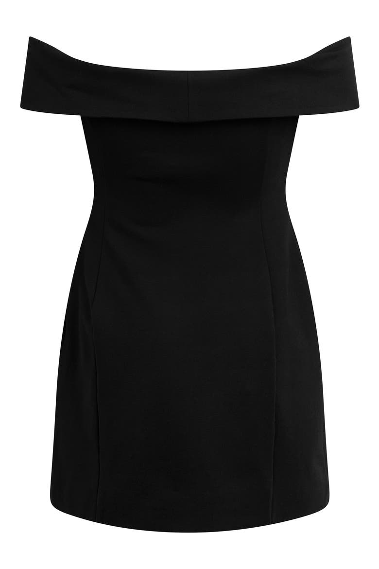 The Payback Off the Shoulder Minidress, Alternate, color, BLACK