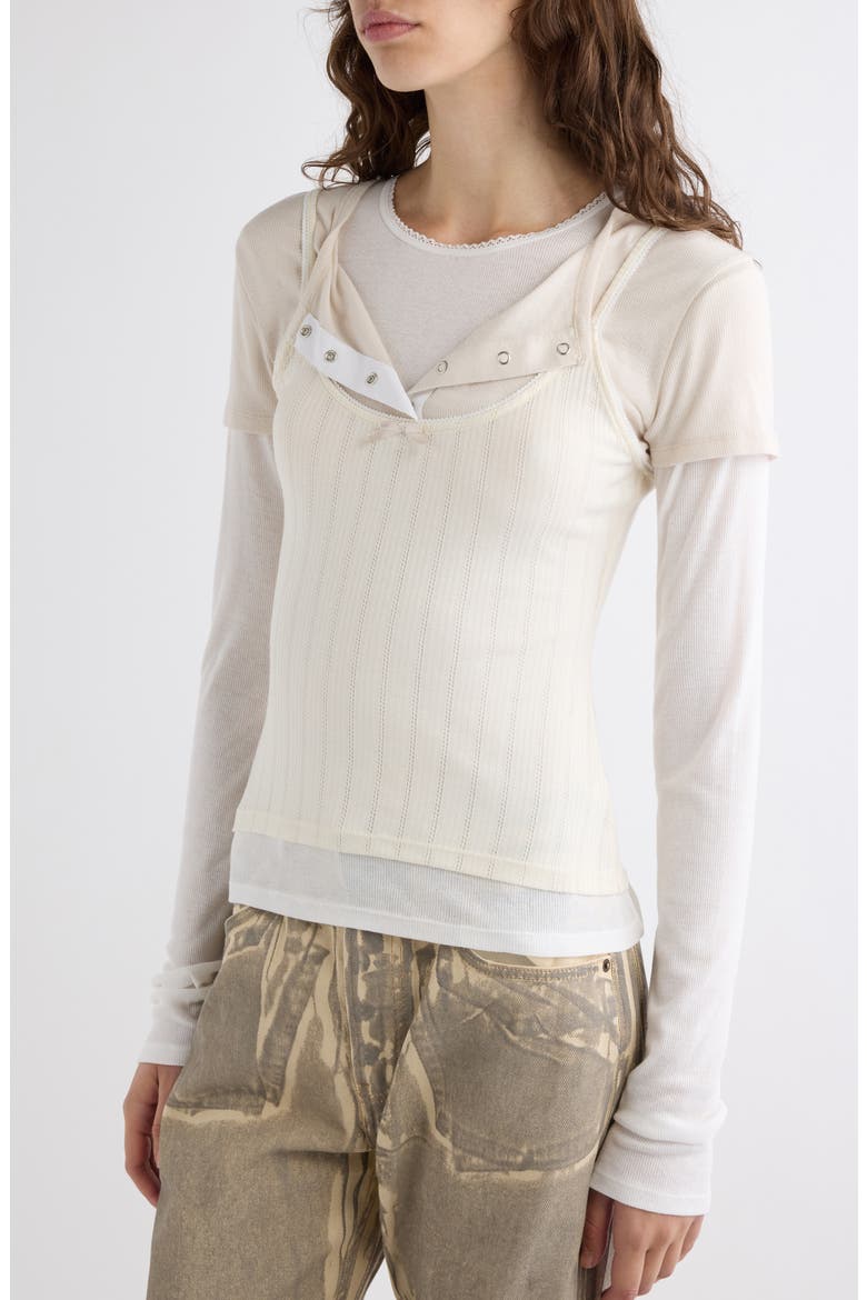 Ersilia Layered Rib Top, Alternate, color, WHITE/ OFF WHITE