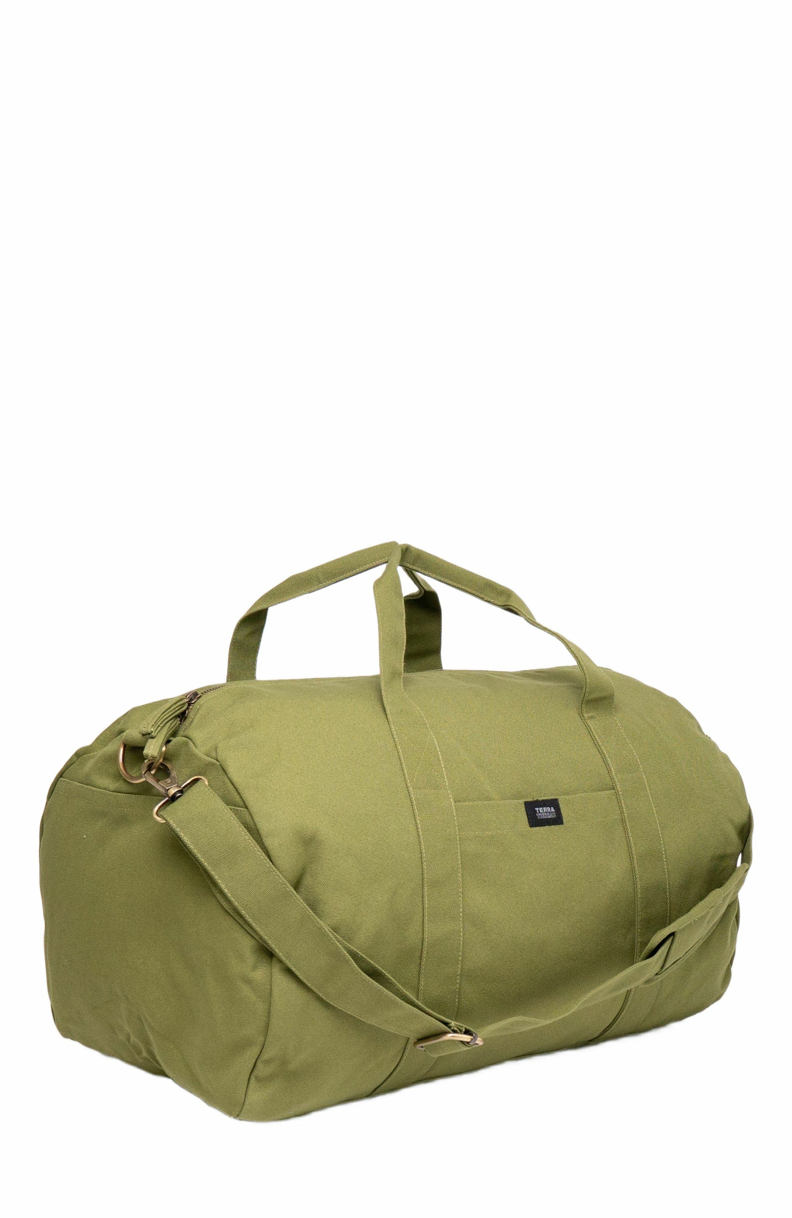 Organic Cotton Duffle Bag, Alternate, color, Olive Green
