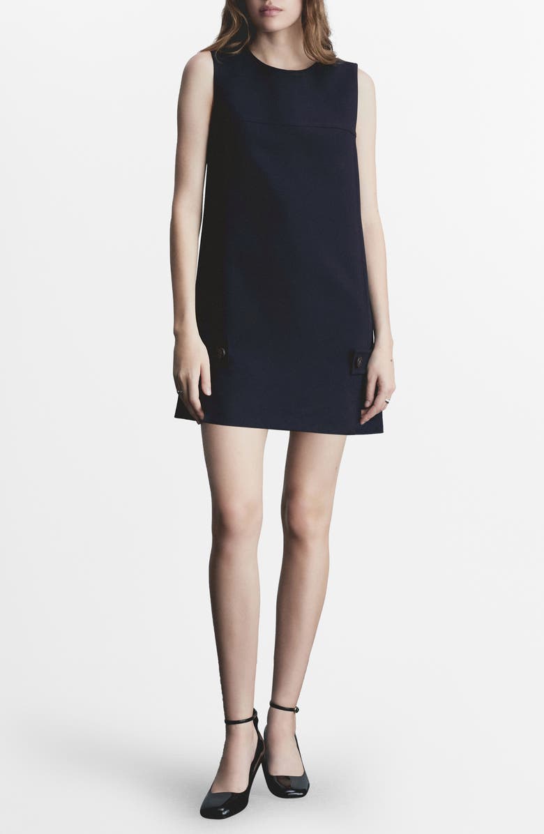 MANGO Button Tab Shift Minidress, Main, color,