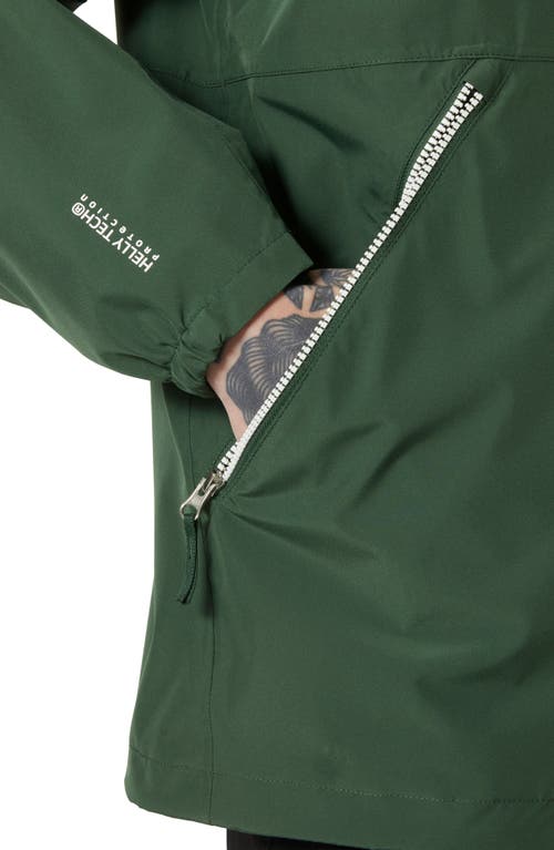Helly Hansen Sandoy Waterproof Rain Jacket In Jungle Green