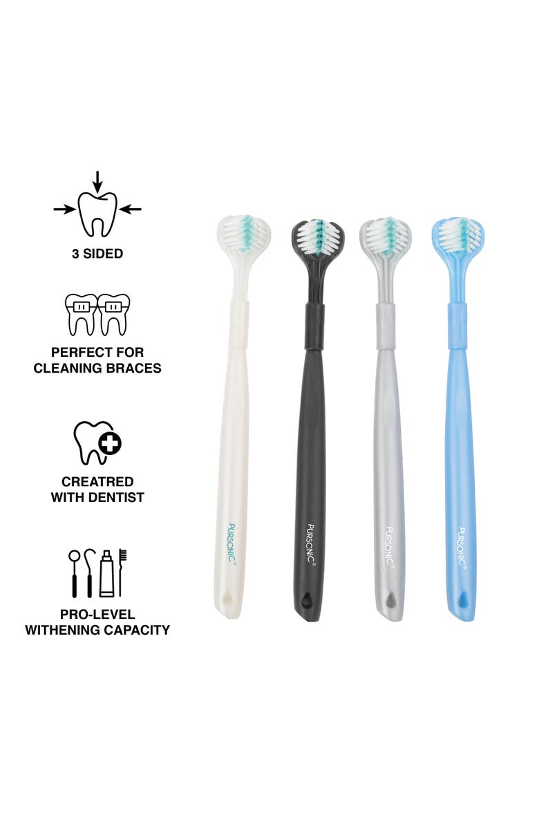 PURSONIC 3D Advanced Tech 360° Full Coverage Toothbrush Set, Alternate, color, Blue