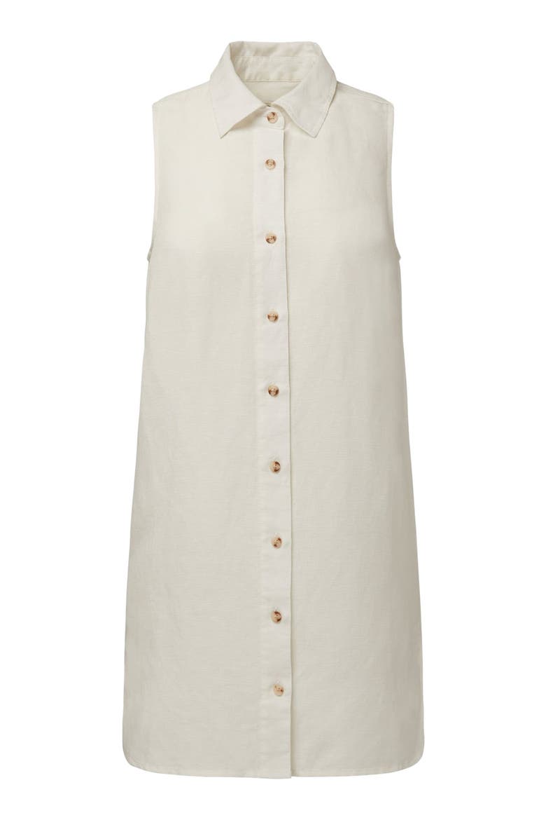 Air Linen Sleeveless Shirtdress, Alternate, color, WHITE