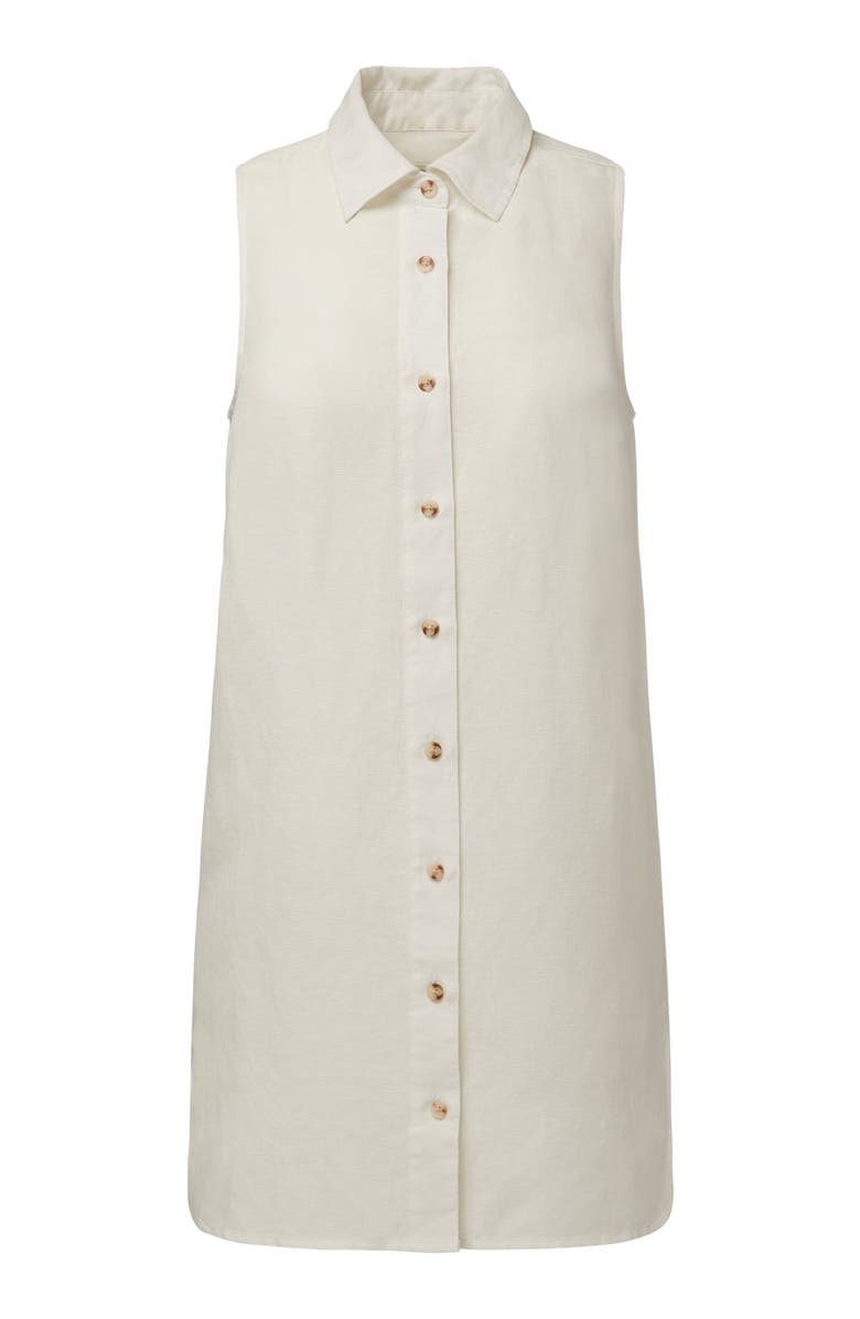 Onia Air Linen Sleeveless Shirtdress, Alternate, color, White