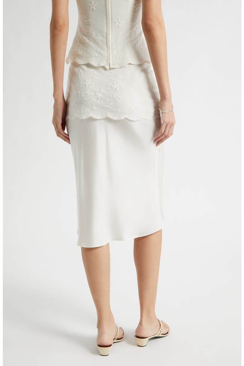 Cove Lace Stretch Silk Midi Skirt, Alternate, color, PEARL