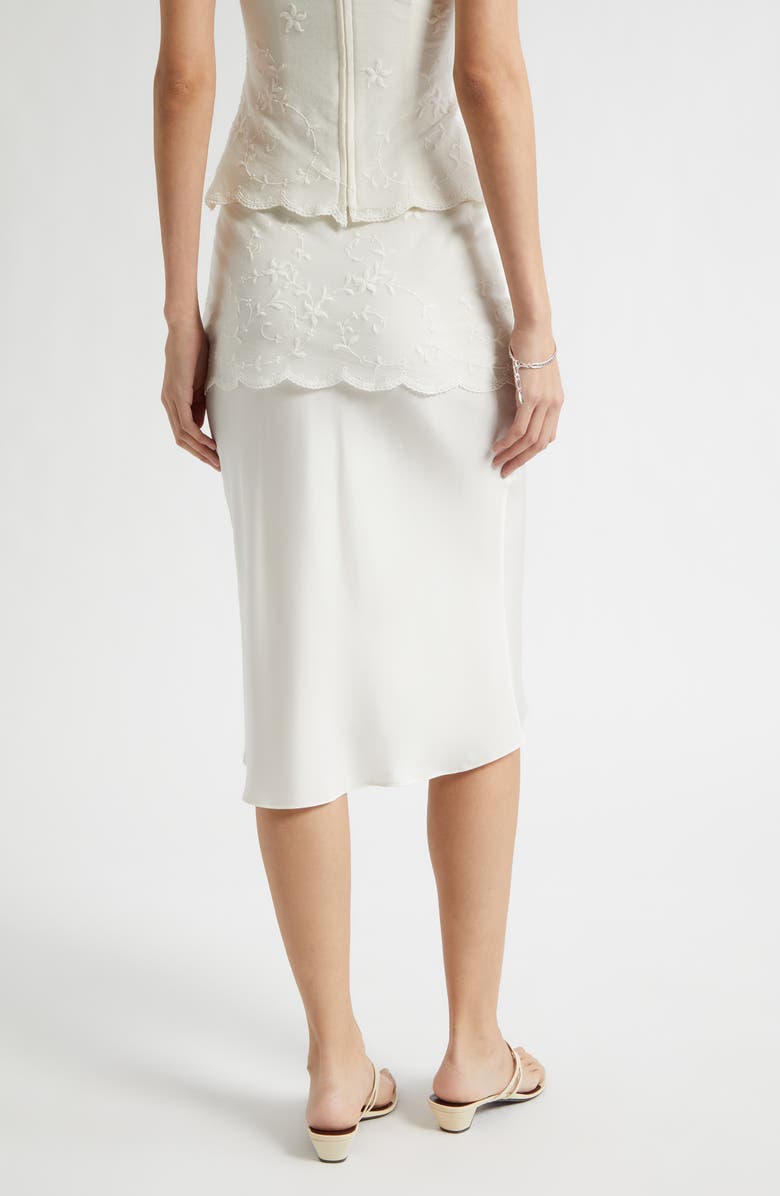 POSSE Cove Lace Stretch Silk Midi Skirt, Alternate, color, Pearl