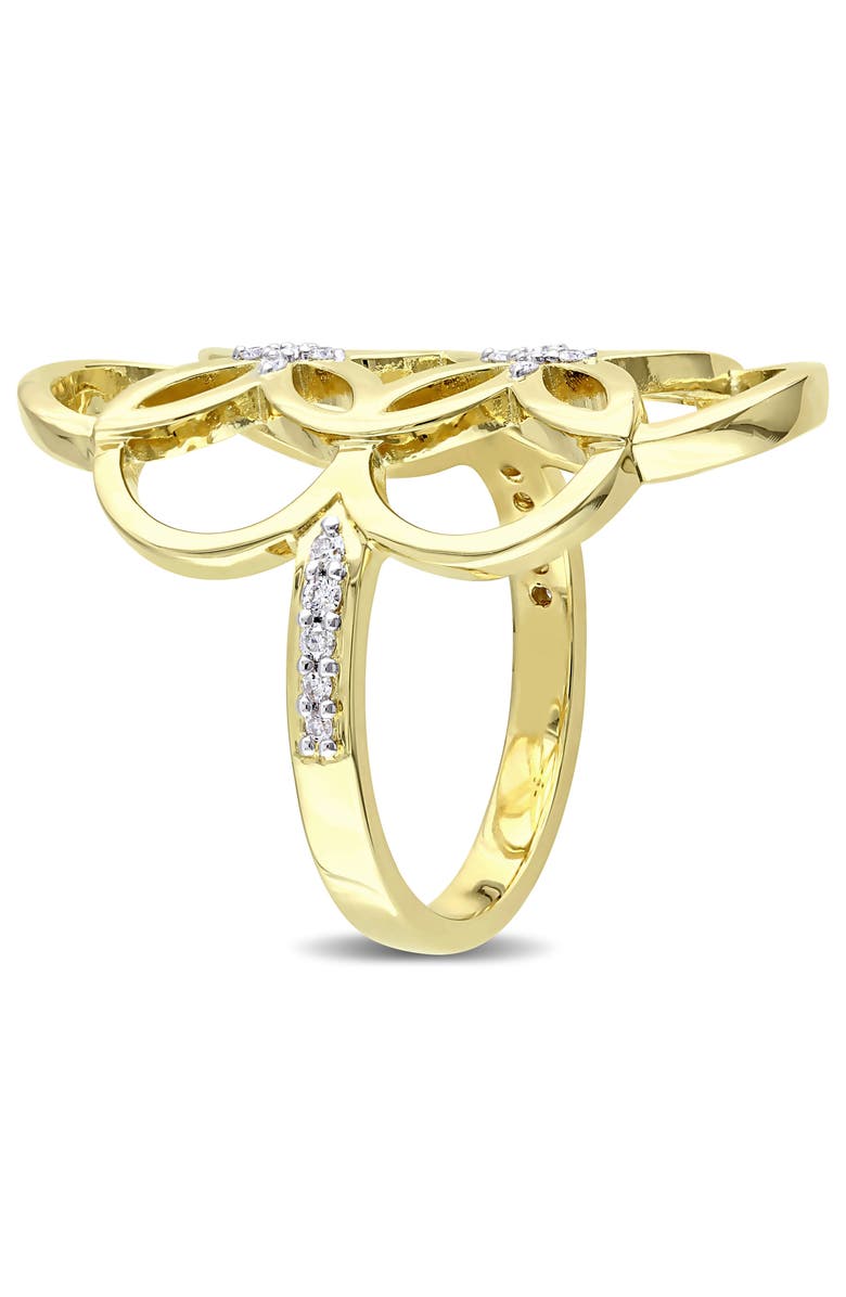 Julianna B. Diamond Circle Linked Floral Ring, Alternate, color, Yellow-Plated Sterling Silver