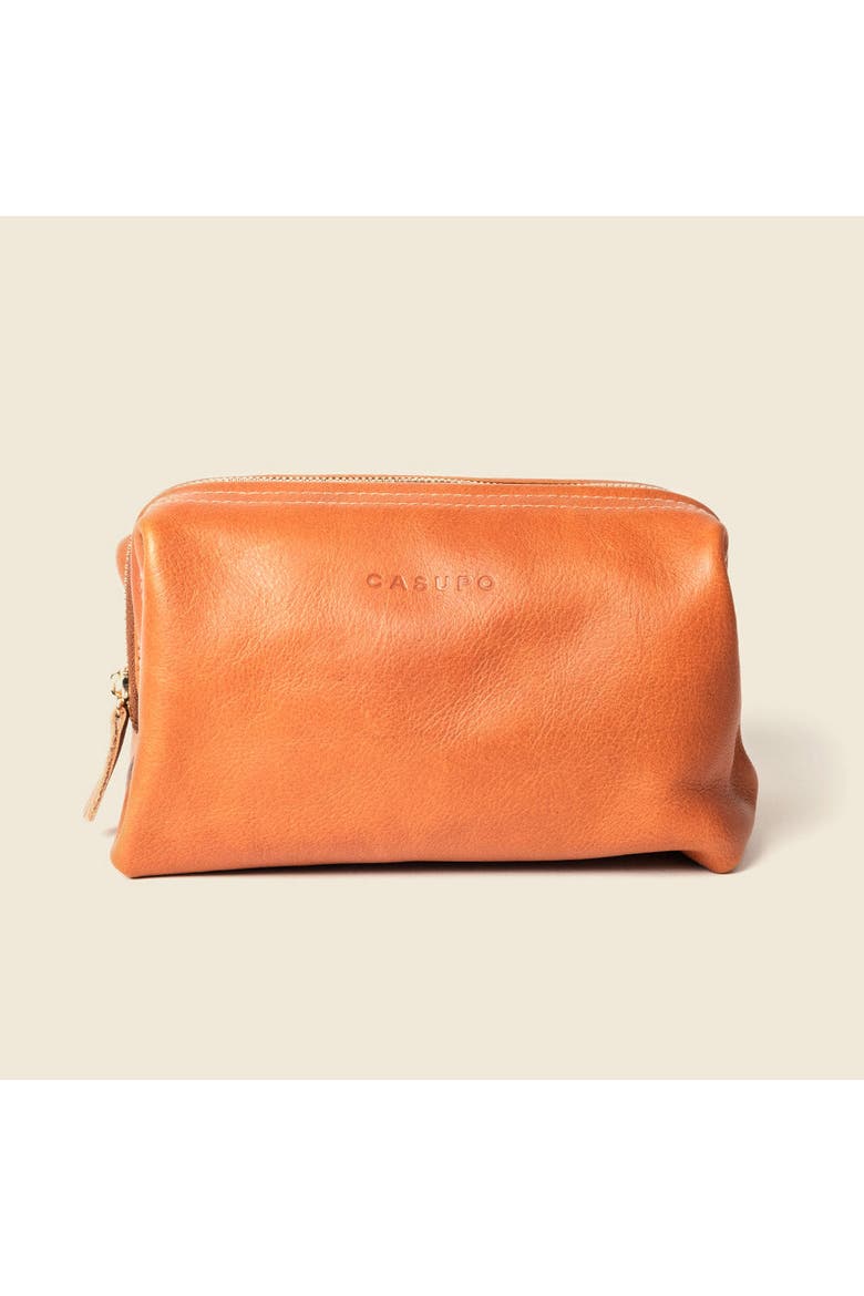 Leather Toiletry Bag, Main, color, Natural