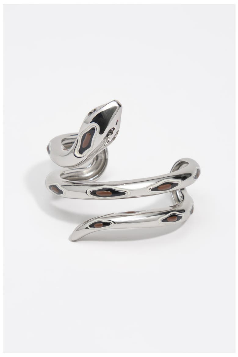 Enamel Snake Bracelet, Main, color, SILVER