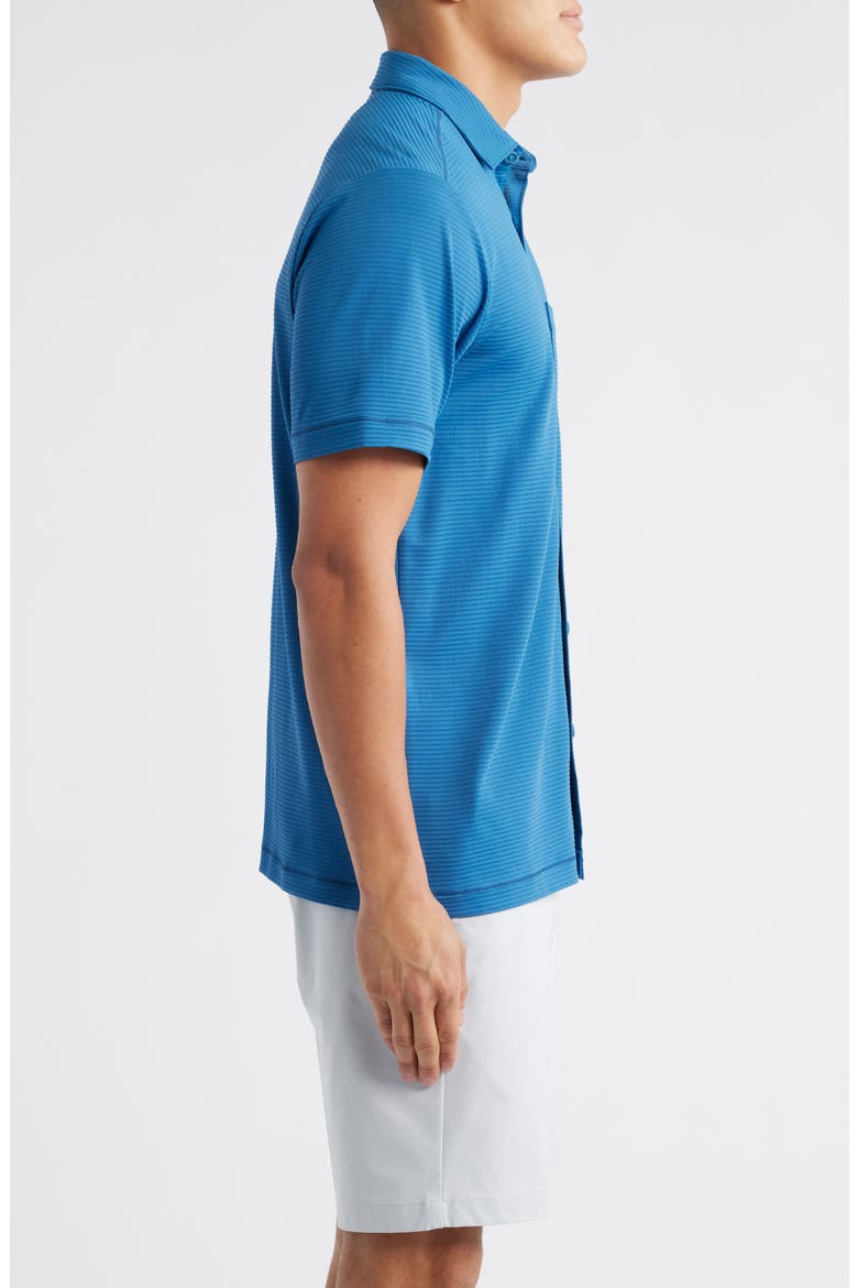 Costa Wave Short Sleeve Button-Up Shirt, Alternate, color, DEEP AZURE