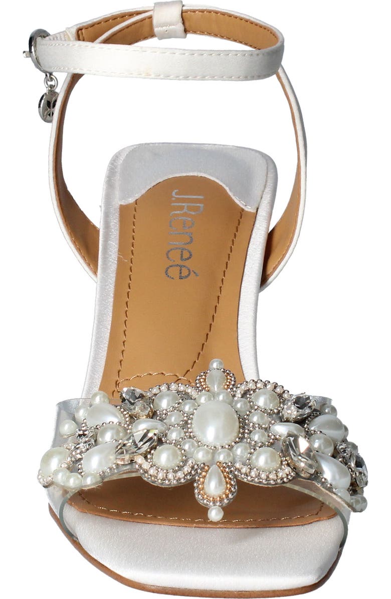 J. Reneé J.Renée Raelyn Embellished Ankle Strap Sandal, Alternate, color, Clear/ White