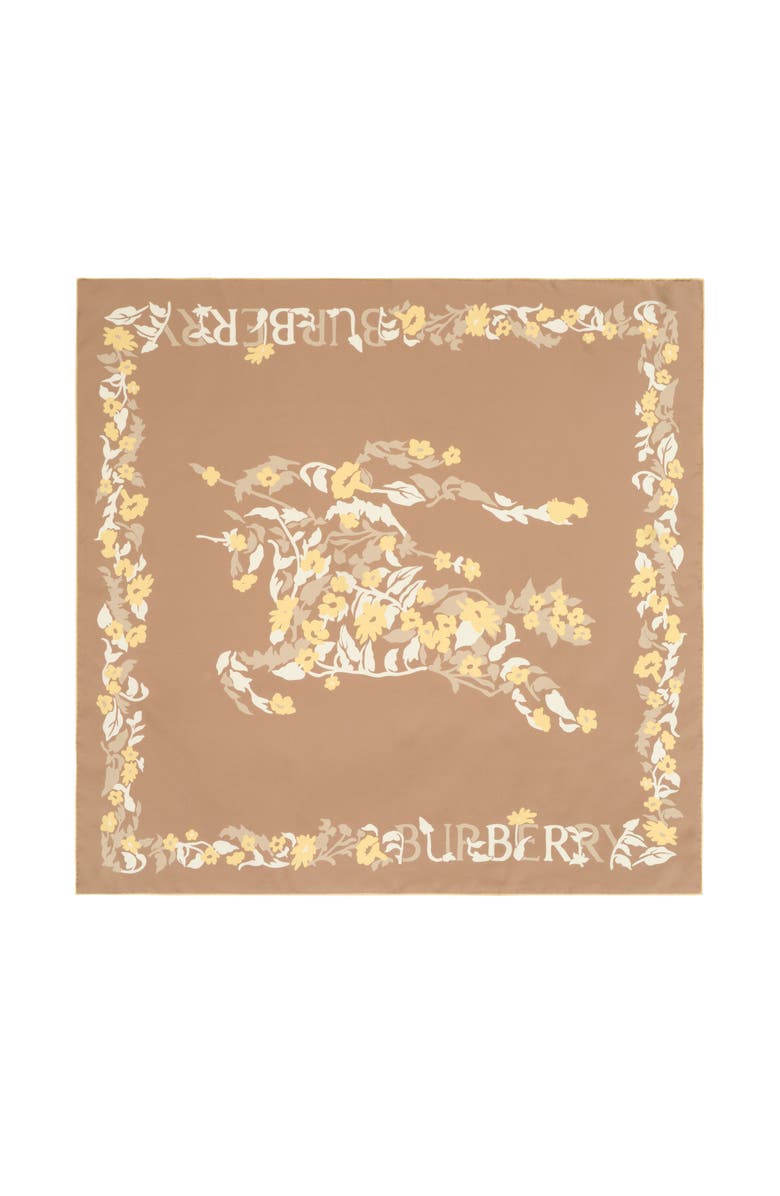 Burberry Floral EKD Silk Scarf, Main, color, Sand Beige