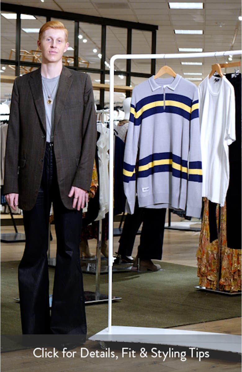 Stripe Zip Polo Sweater, sales video thumbnail