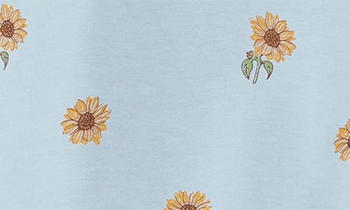 Shop Miles The Label Sunflower Print Sweatshirt & Shorts Set In Light Blue