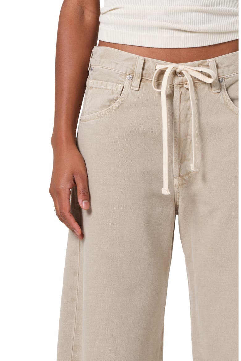Brynn Drawstring High Waist Wide Leg Jeans, Alternate, color, BURNISHED QUARTZ