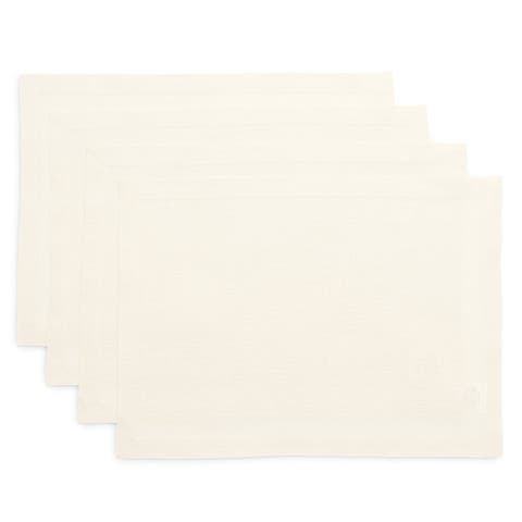 Linen Placemats Set of 4, 14 x 19 Inch for Dining Table, Holiday and Everyday Table Decor - Fete