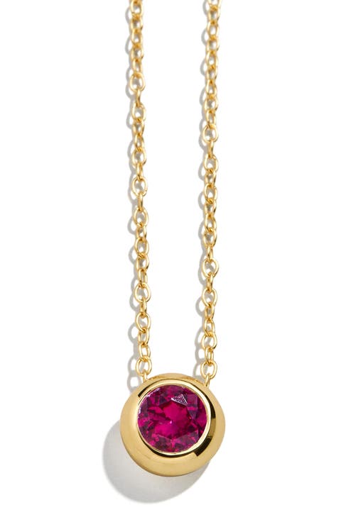 18k Gold Plated Birthstone Pendant Necklace