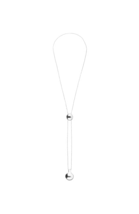 Sterling silver plated necklace with adjustable height chain with two weights