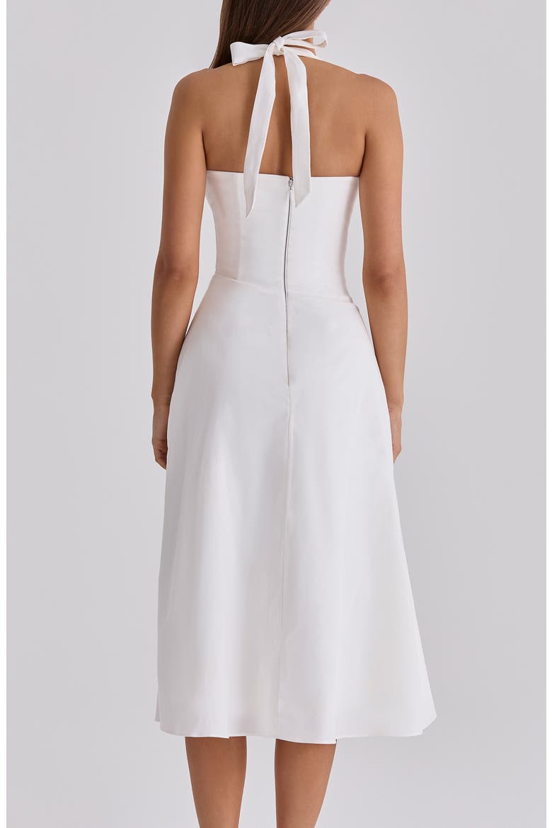 Tallulah Halter Neck Midi Dress, Alternate, color, WHITE