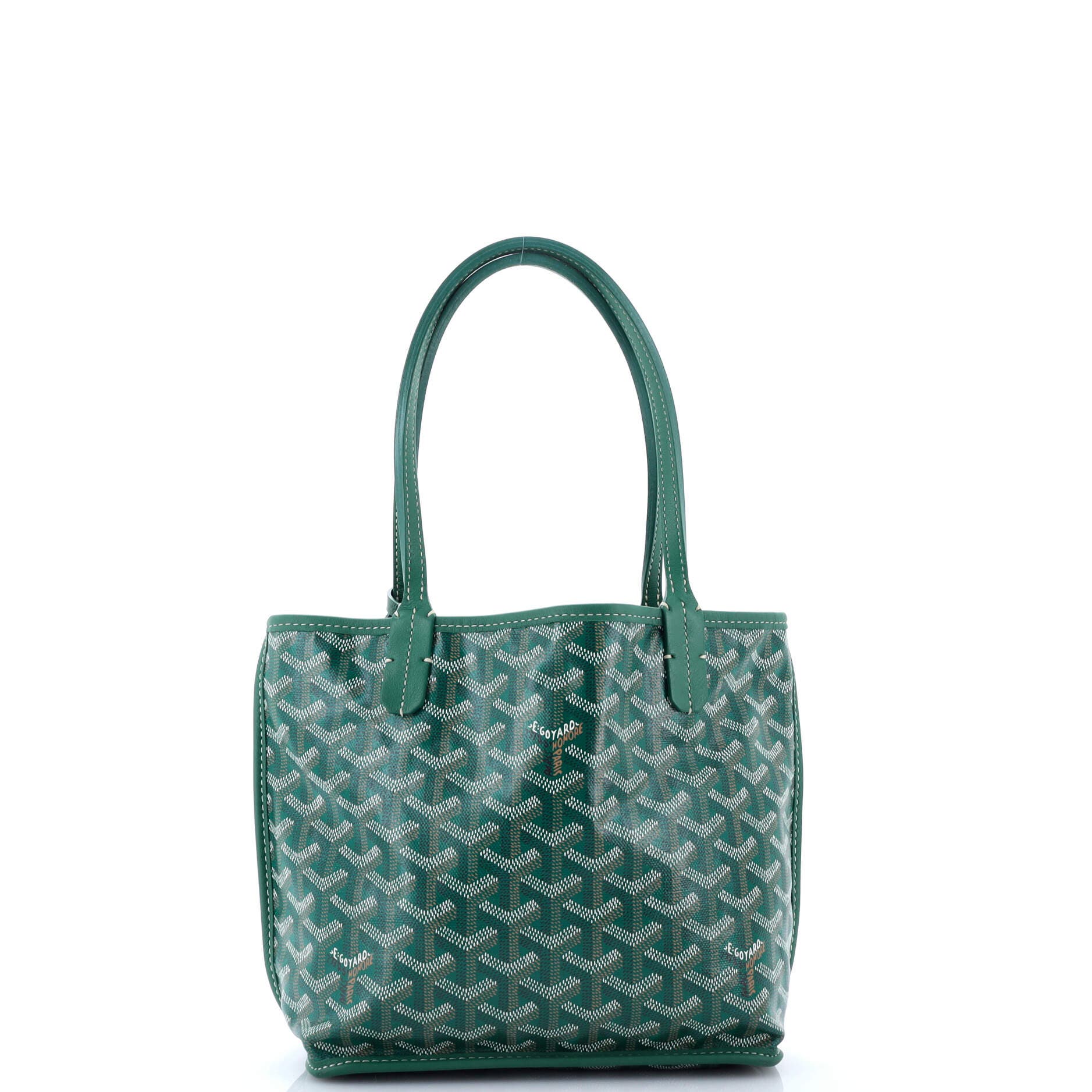 Pre-Owned Goyard Anjou Reversible Tote Coated Canvas Mini, Alternate, color, Green