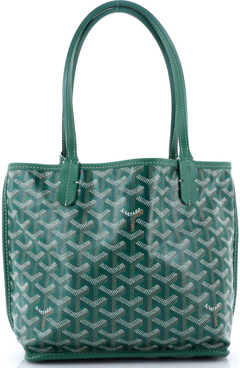 Pre-Owned Goyard Anjou Reversible Tote Coated Canvas Mini, Alternate, color, Green