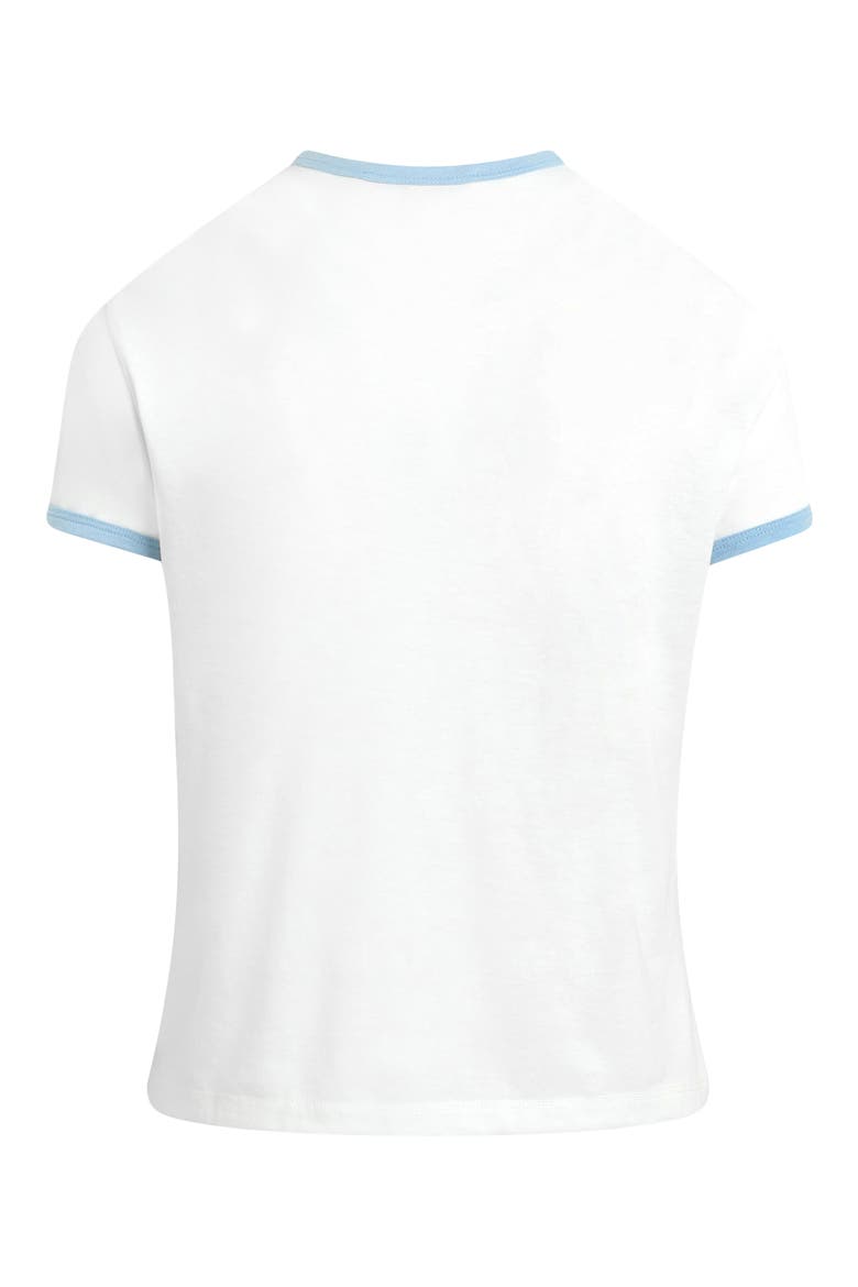 The Collegiate Chest Logo Ringer T-Shirt, Alternate, color, WHITE/ SEA BLUE