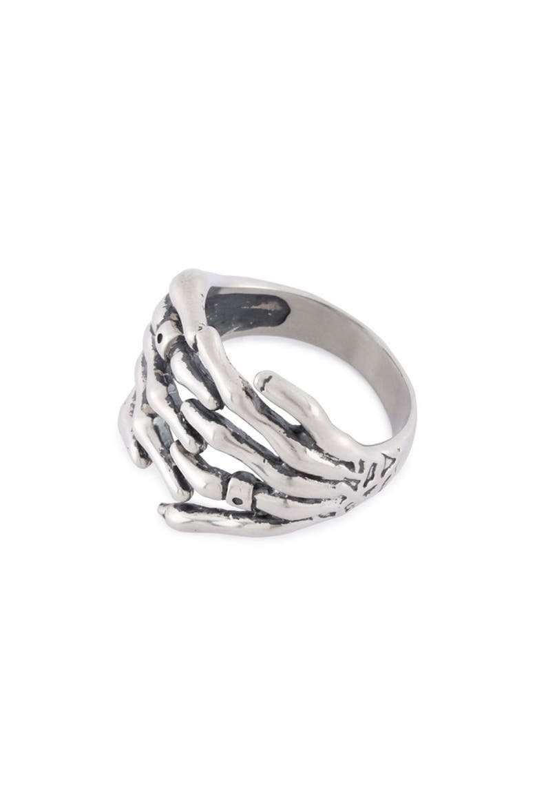Skeleton Hands Ring, Alternate, color, SILVER