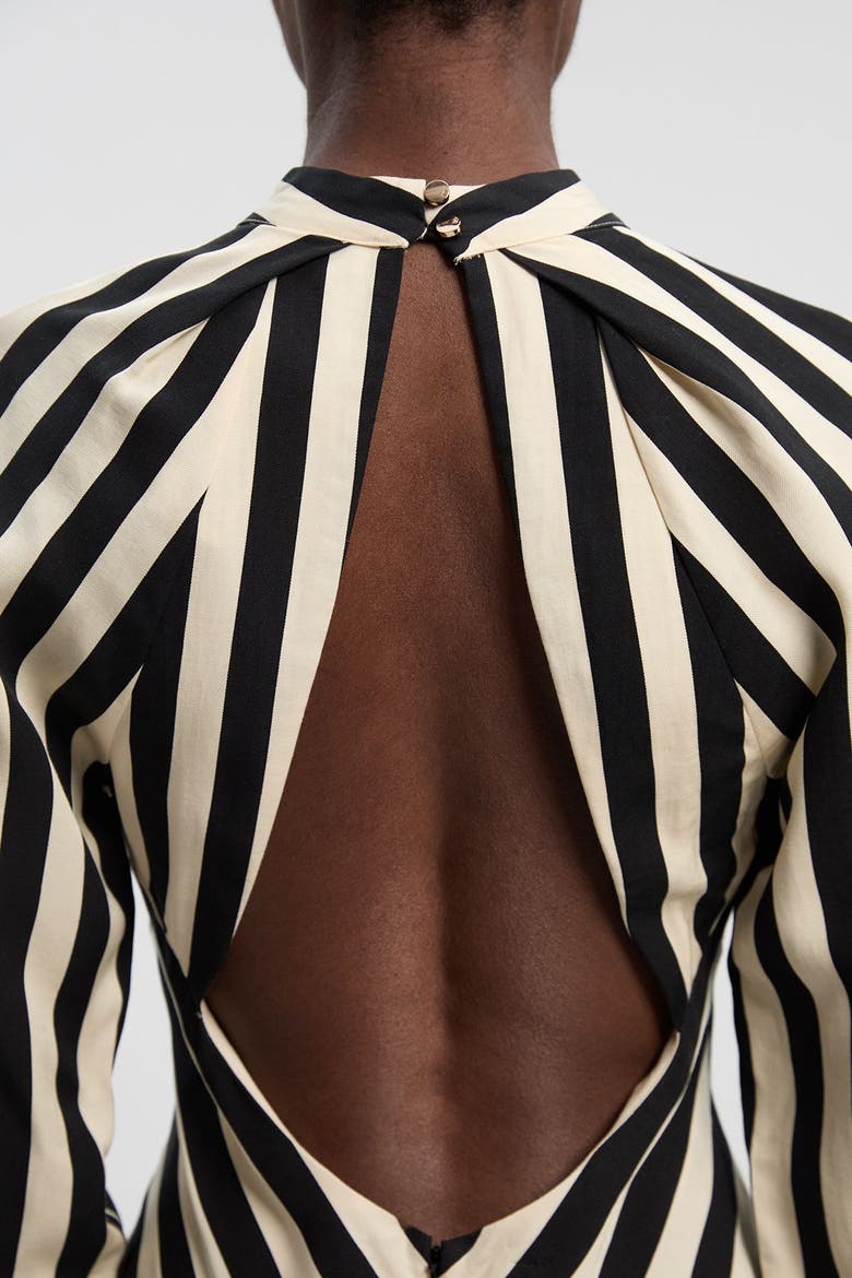 Fluid Stripe Maxi Dress, Alternate, color, Mono