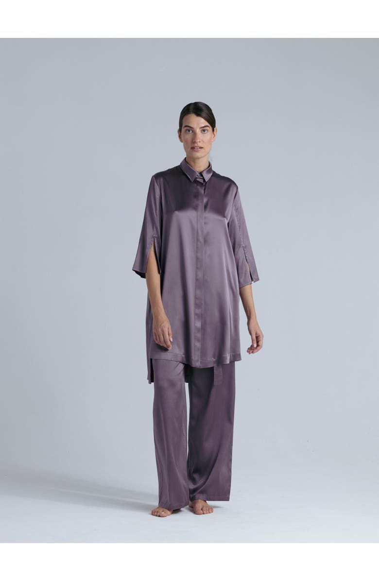 Alas Silk Long Shirt Dress, Alternate, color, Noble Purple