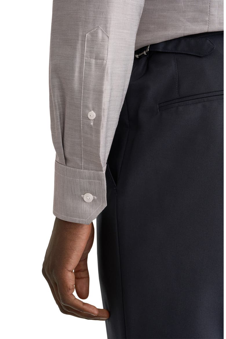 Contemporary Fit End on End Cotton Shirt, Alternate, color, MEDIUM BROWN