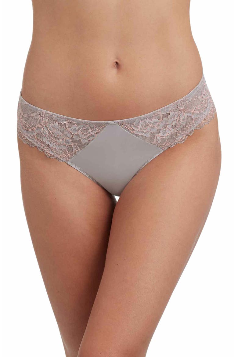 Minx Lace Thong, Main, color, Pebble/Peach