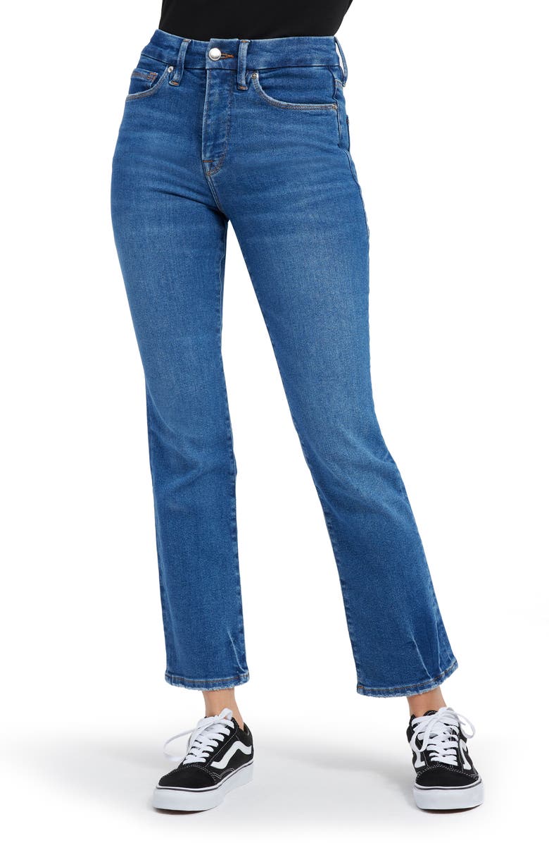 Good American Good Legs High Waist Straight Leg Jeans, Main, color, Indigo397