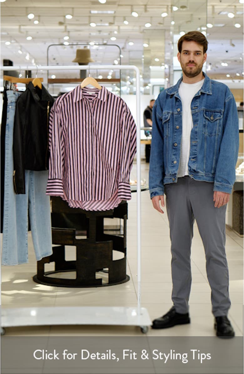 Topshop Stripe Cotton Poplin Button-Up Shirt | Nordstromrack