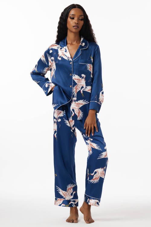 Shop Silksilky Pajama Set With Classic Binding Trim