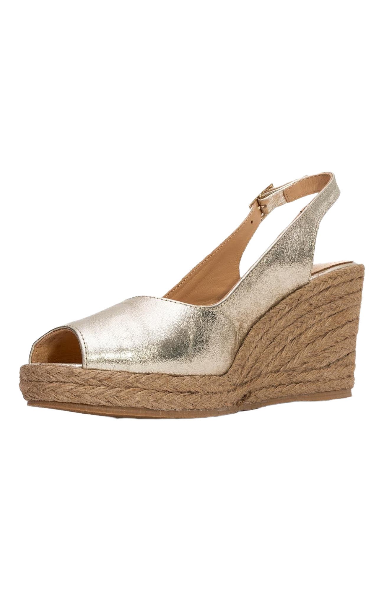 Forever & Always Shoes Ryan Suede Leather Espadrilles, Alternate, color, Gold Leather