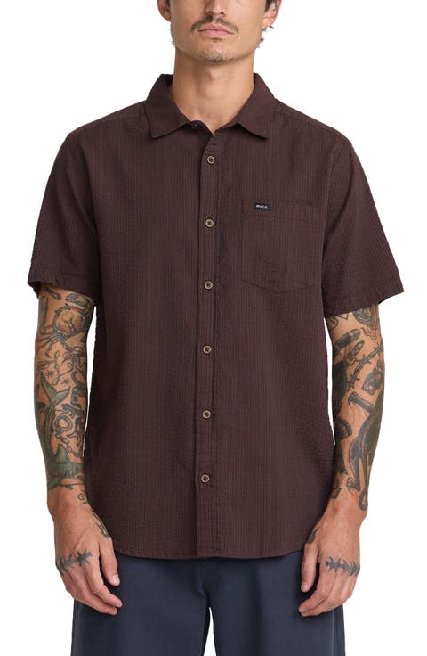 That'll Do Seersucker Short Sleeve Button-Up Shirt