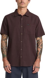 RVCA That'll Do Seersucker Short Sleeve Button-Up Shirt