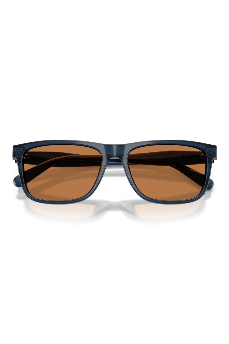 59mm Square Sunglasses, Alternate, color, TRANSPARENT DARK BLUE / AMBER