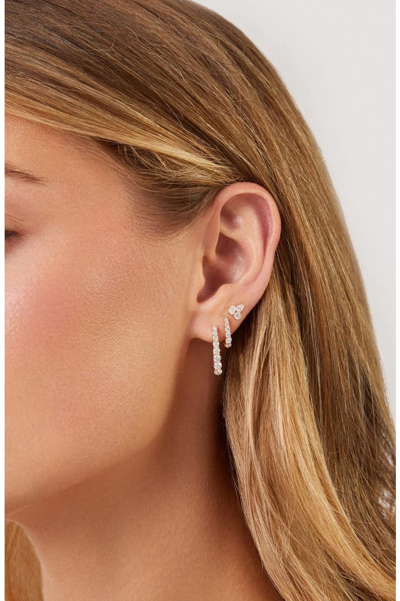 Maeve 14k Gold Diamond Hoop Earrings, Alternate, color, 14K YELLOW GOLD