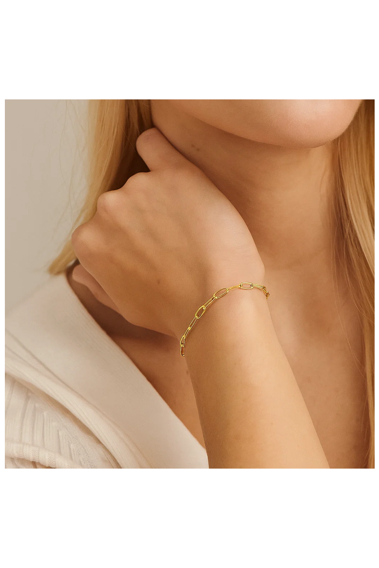 Elegant Gold Paperclip Link Bracelet, Alternate, color, Gold