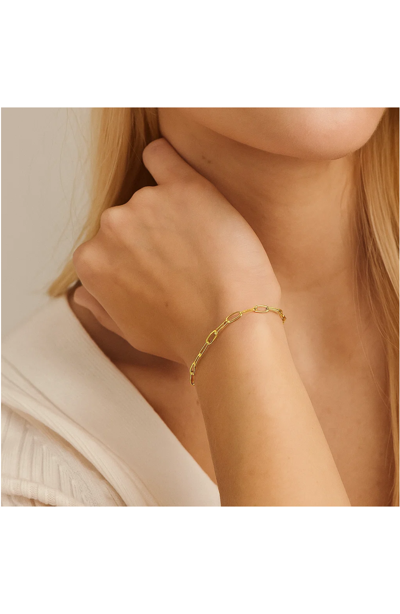 Hollywood Sensation Elegant Gold Paperclip Link Bracelet, Alternate, color, Gold