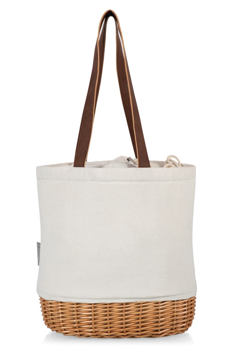 Pico Wicker & Canvas Insulated Lunch Tote Bag, Main, color, BEIGE
