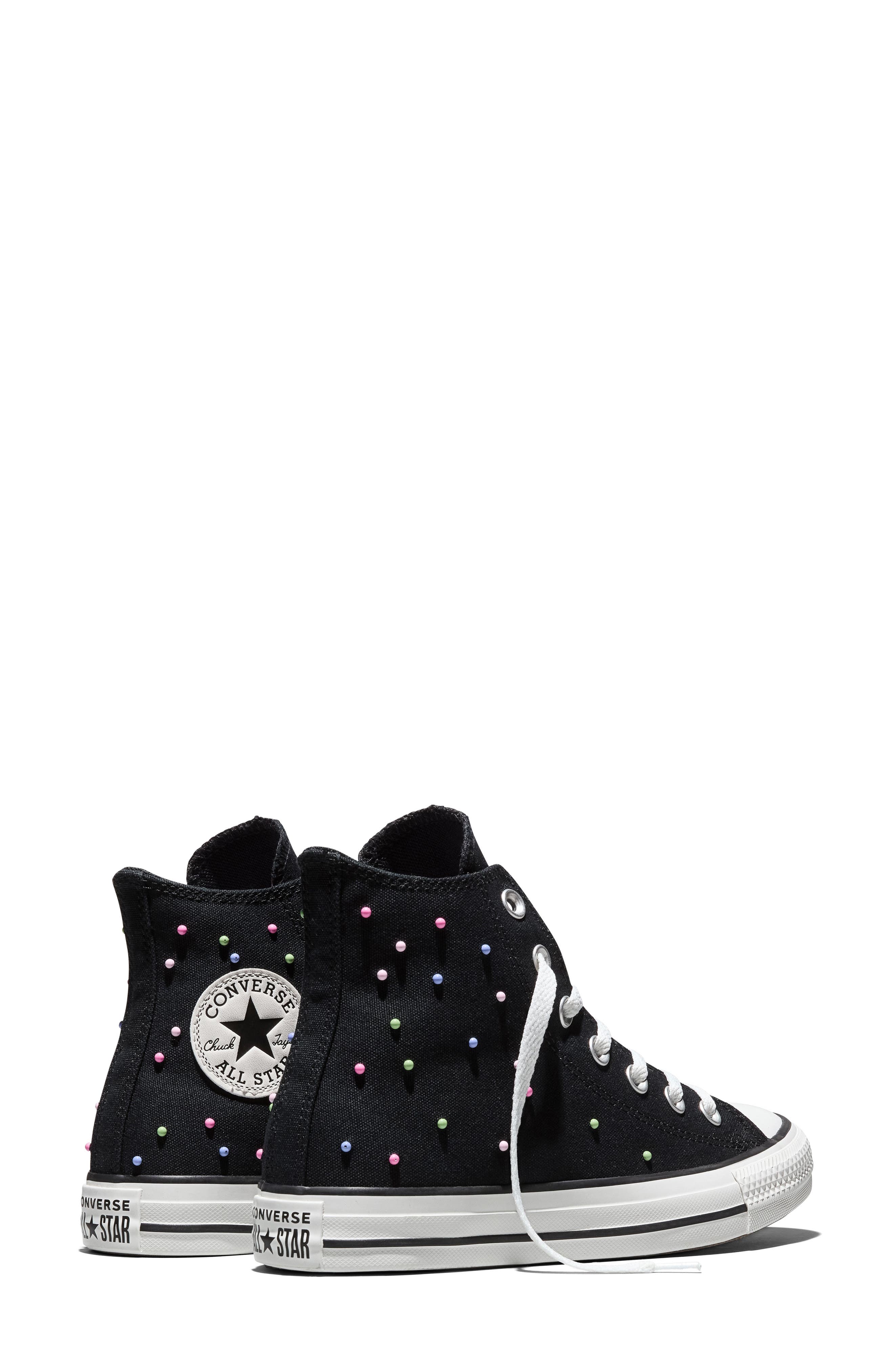 Chuck Taylor® All Star® Mini Stud High Top Sneaker, Alternate, color, BLACK/ PINK/ VERY PERI