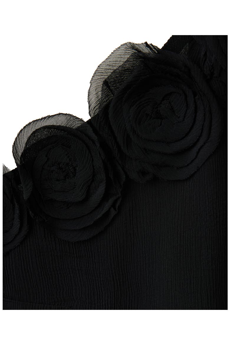 Rosette Chiffon Halter Top, Alternate, color, BLACK
