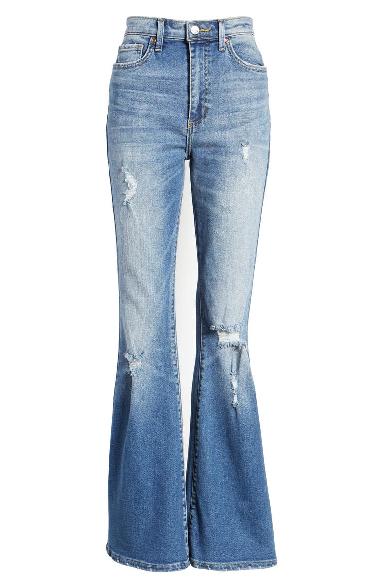 Lee Distressed High Waist Flare Jeans, Alternate, color,