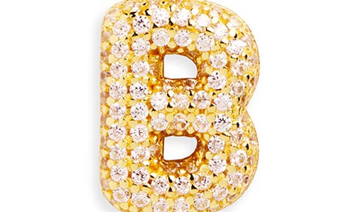 Argento Vivo Sterling Silver Cubic Zirconia Bubble Inital Pendant Necklace In Gold