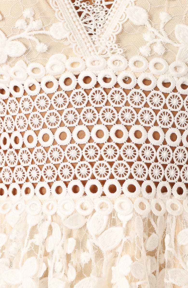 Petal & Pup Fern Floral Appliqué Long Sleeve Minidress, Alternate, color,