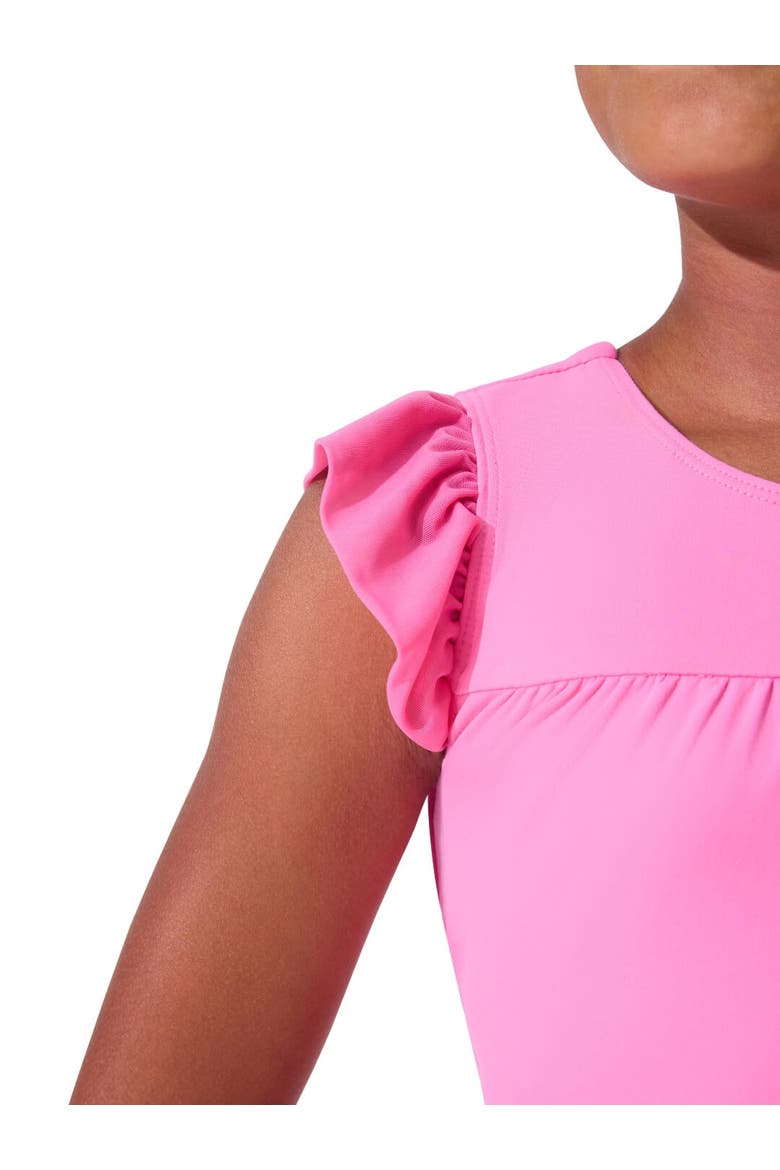 Sheer Ruffles Leotard, Alternate, color, Bright Pink