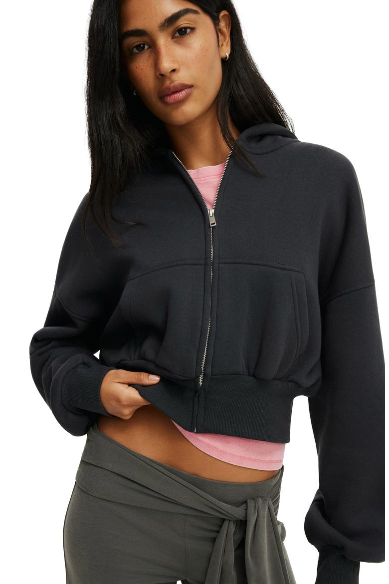 Women's Oversized Zip Through Hoodie, Alternate, color, Shadowstone