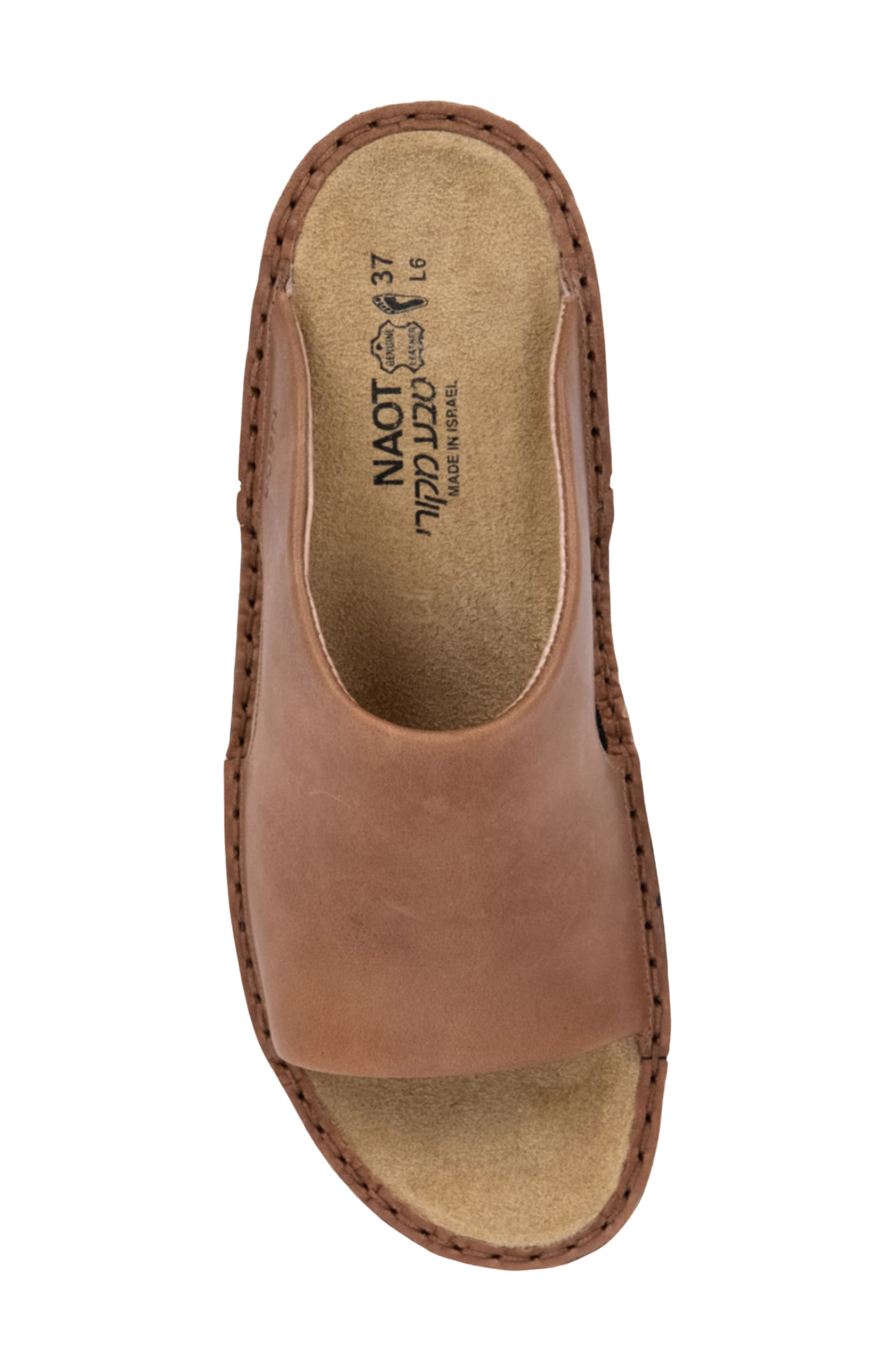 Naot Rome Slide Sandal, Alternate, color, Latte Brown Leather